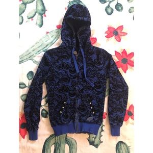 Velvet fox zip up hoodie